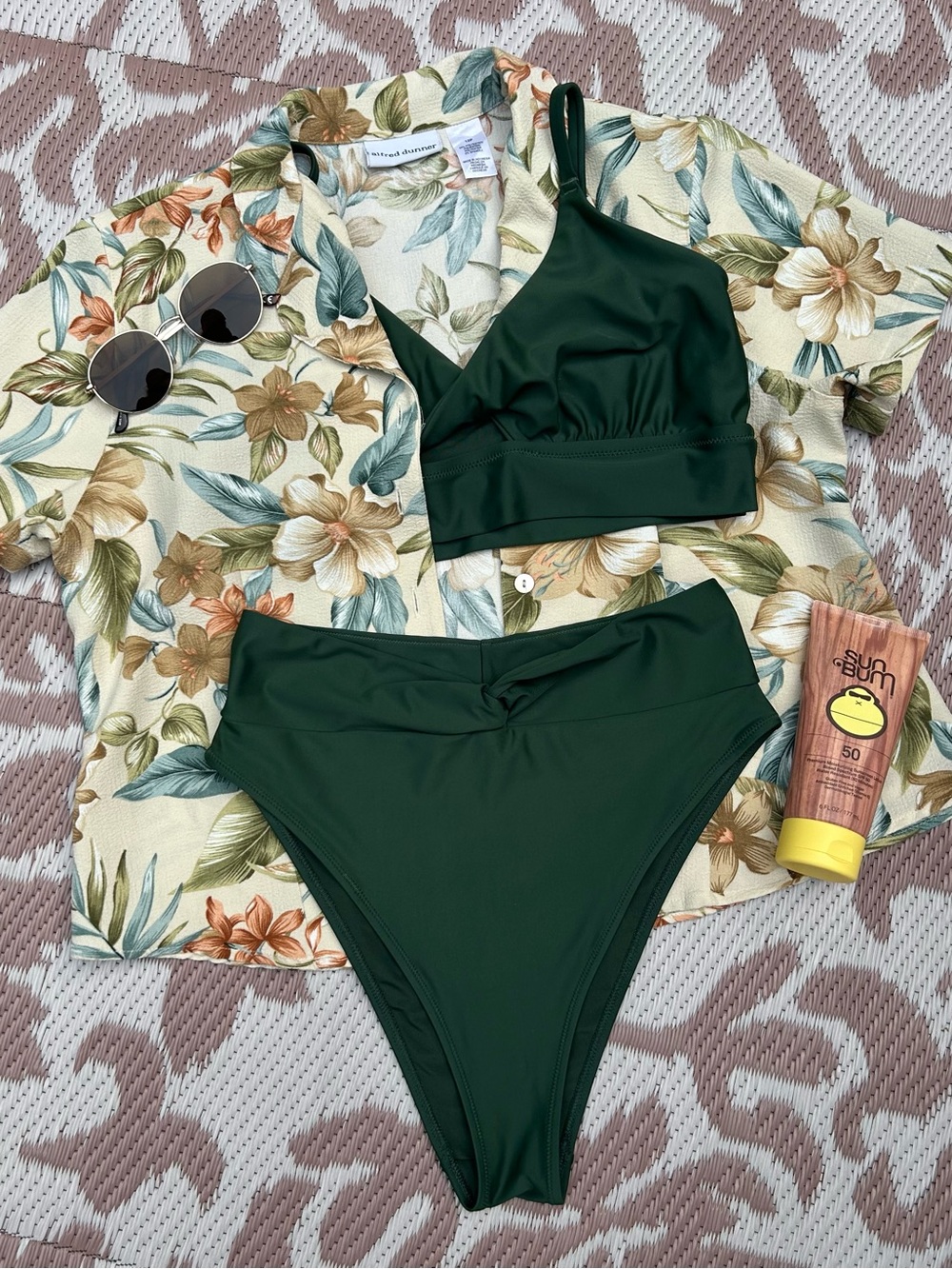 Aerie Twist High Cut Cheeky Bikini Bottoms ONLY ‘Sycamore’ Green | Size L